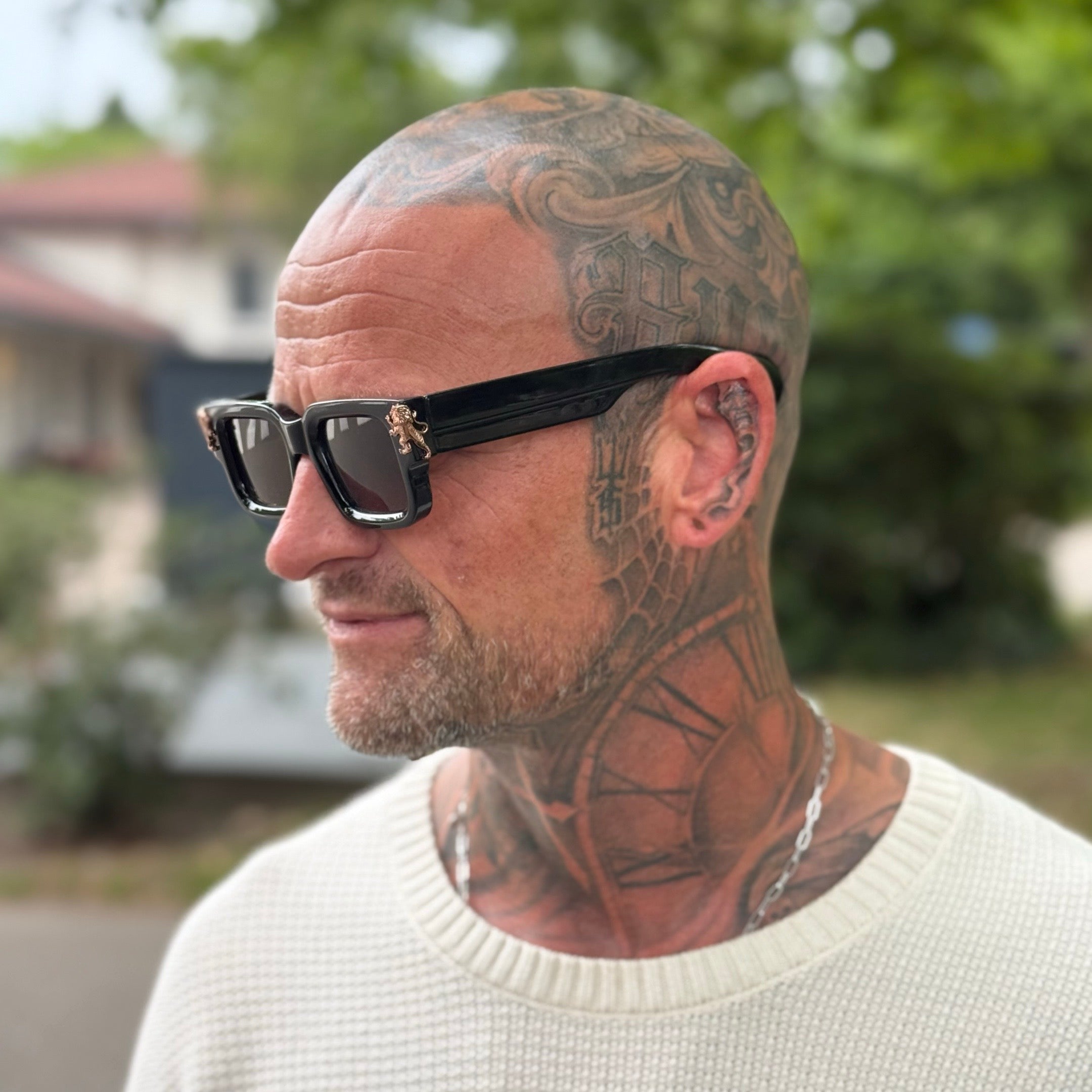 henn lion's tale studios midnight raider eyewear zonnebril shades jet black tea brown tats tattoos style menswear lions tale studios holland the netherlands roaring lion's eyewear roaring lions eyewear
