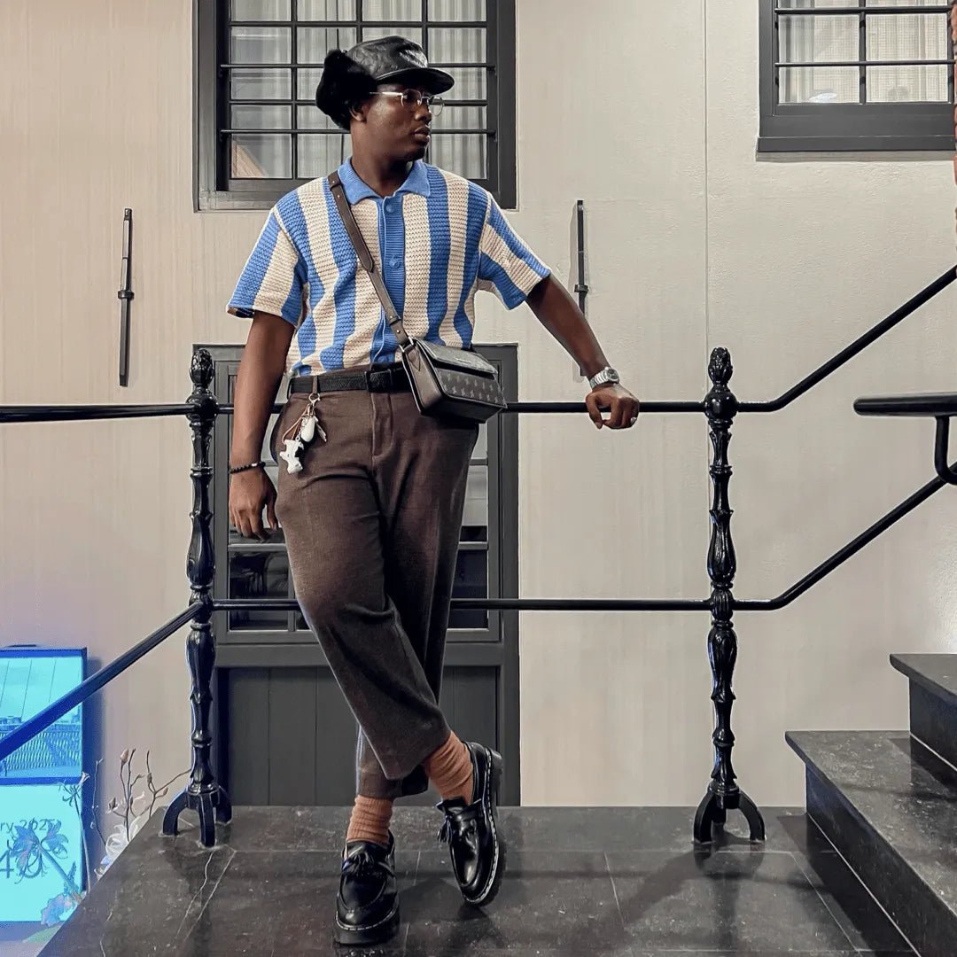 Anti - Logo Knitted Striped Shirt - Lion's Tale Studios