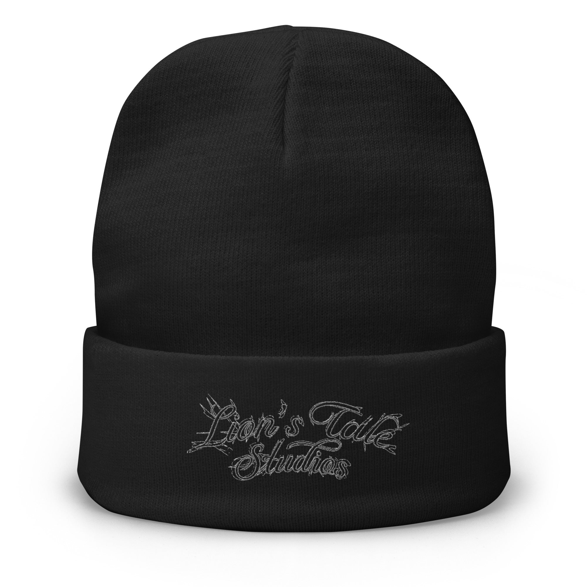 Embroidered Beanie with LTS Motion Print - Lion's Tale Studios