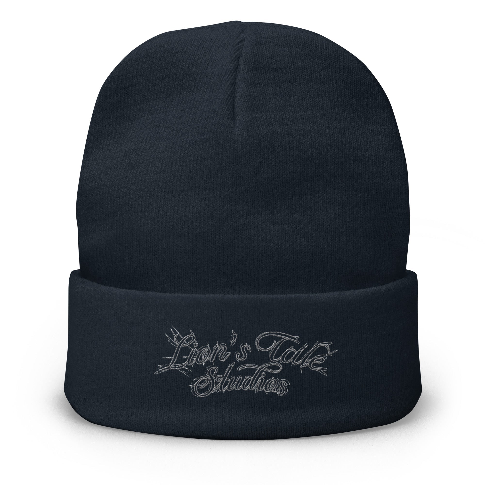Embroidered Beanie with LTS Motion Print - Lion's Tale Studios