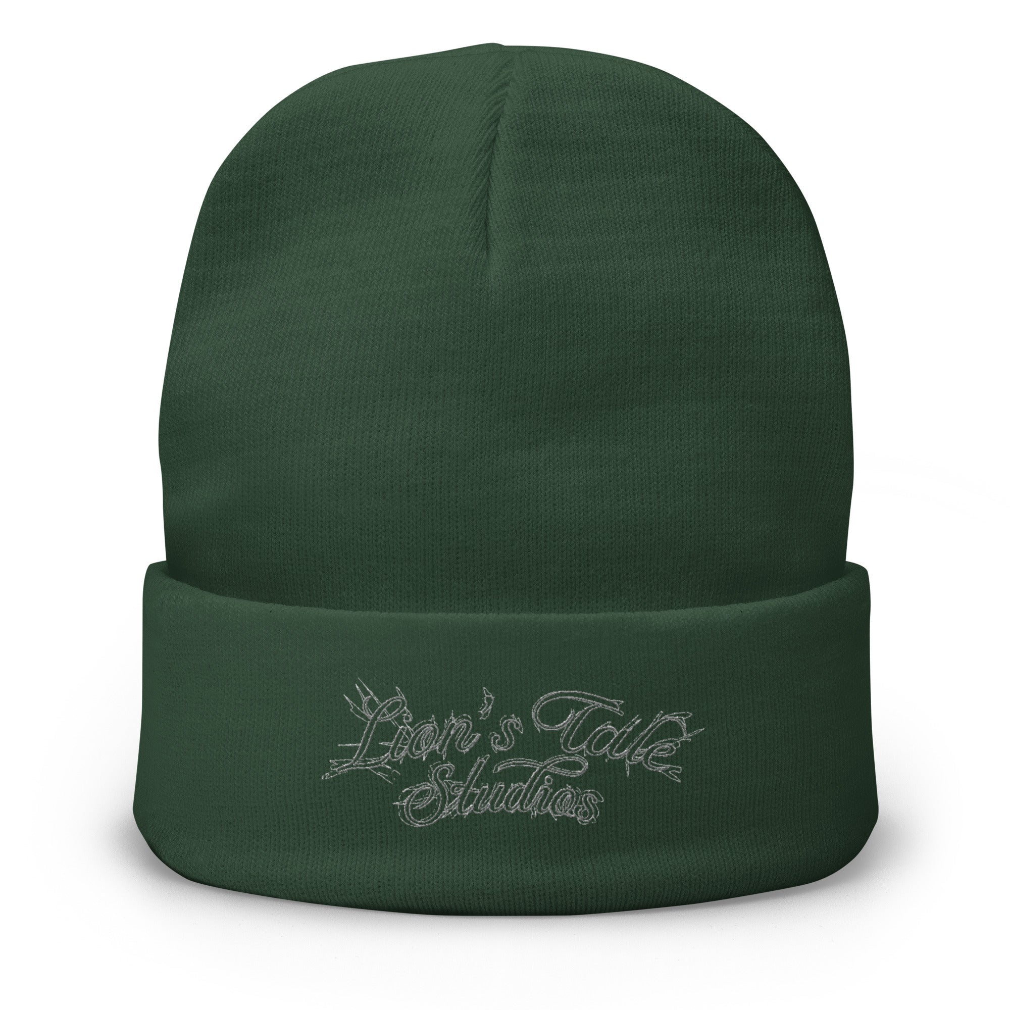 Embroidered Beanie with LTS Motion Print - Lion's Tale Studios