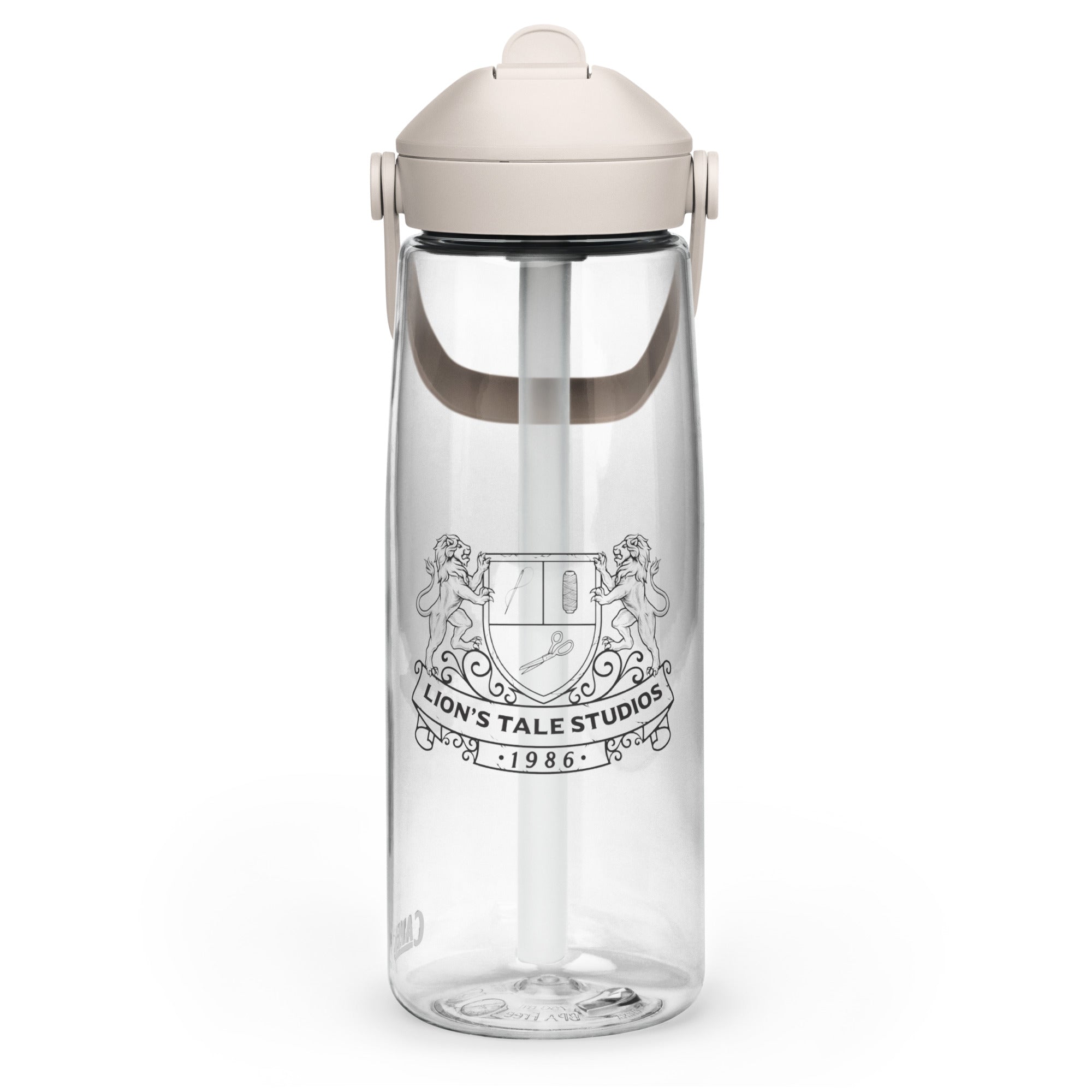 Flip Straw Water Bottle with LTS OG Logo - Lion's Tale Studios