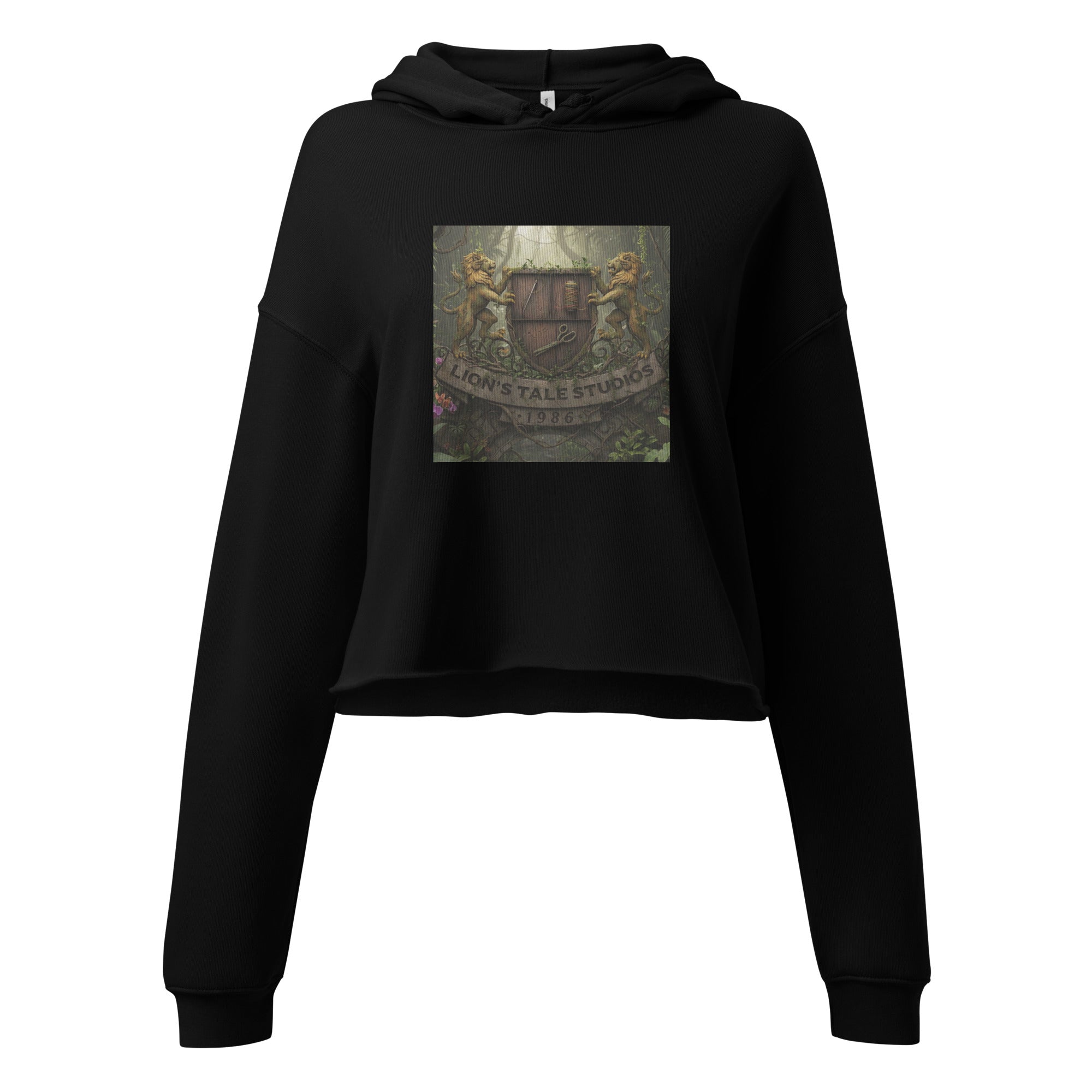 Women's Cropped Hoodie with LTS Jungle Print - Lion's Tale Studios