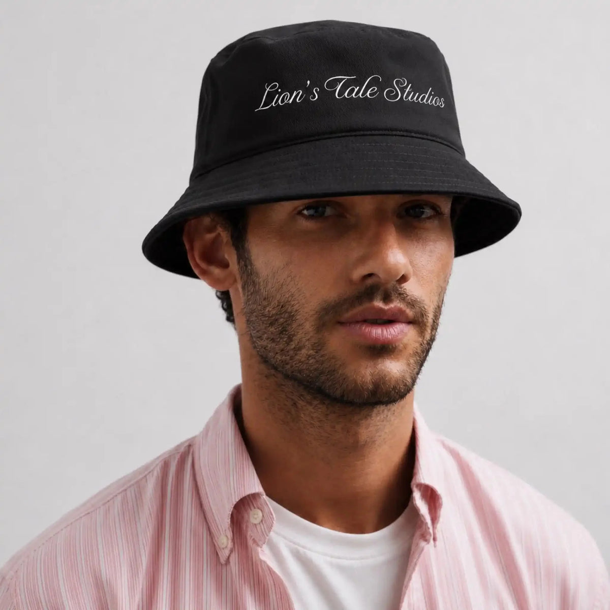 Embroidered Bucket Hat with LTS Font Logo - Lion's Tale Studios