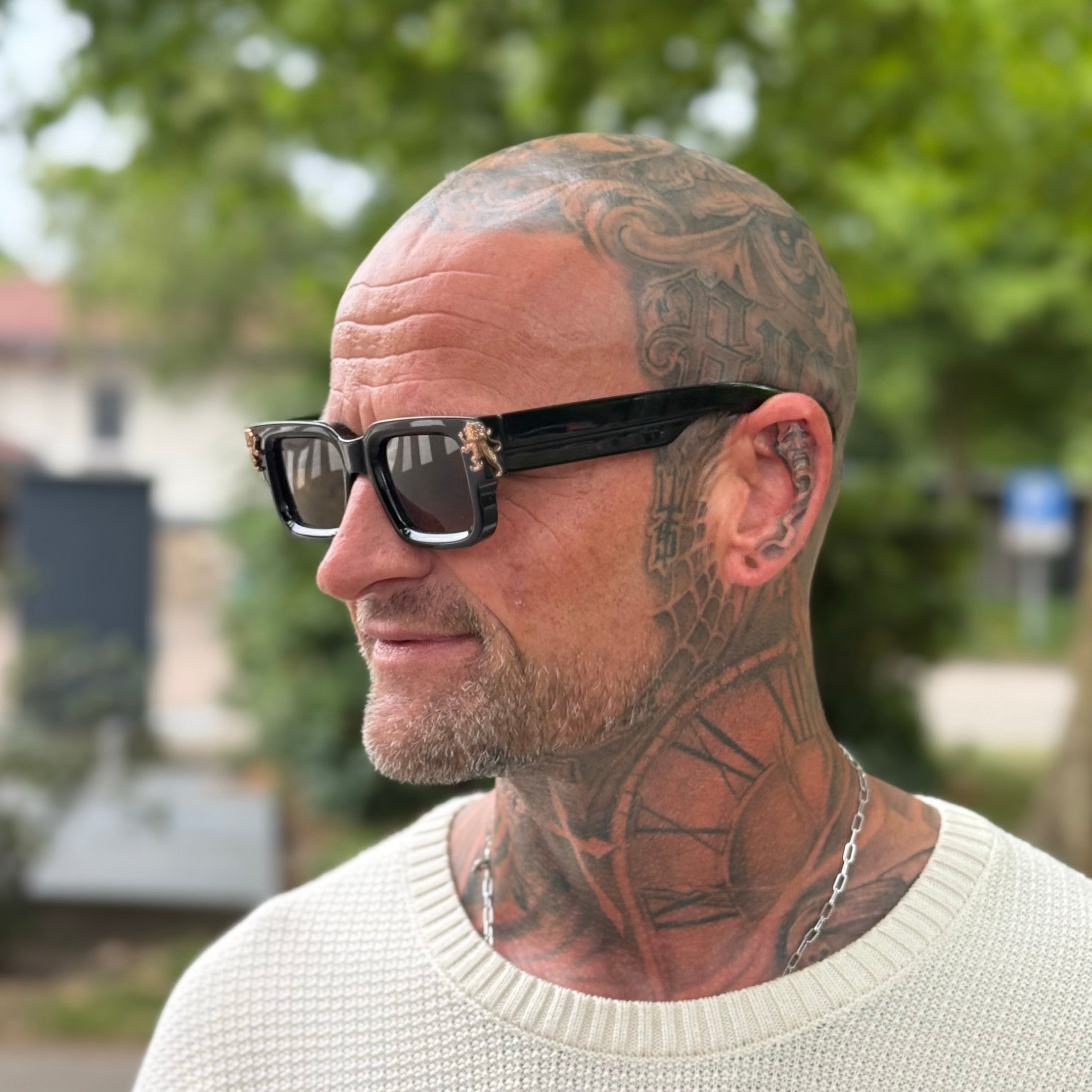 henn lion's tale studios midnight raider eyewear zonnebril shades jet black tea brown tats tattoos style menswear lions tale studios holland the netherlands roaring lion's eyewear roaring lions eyewear