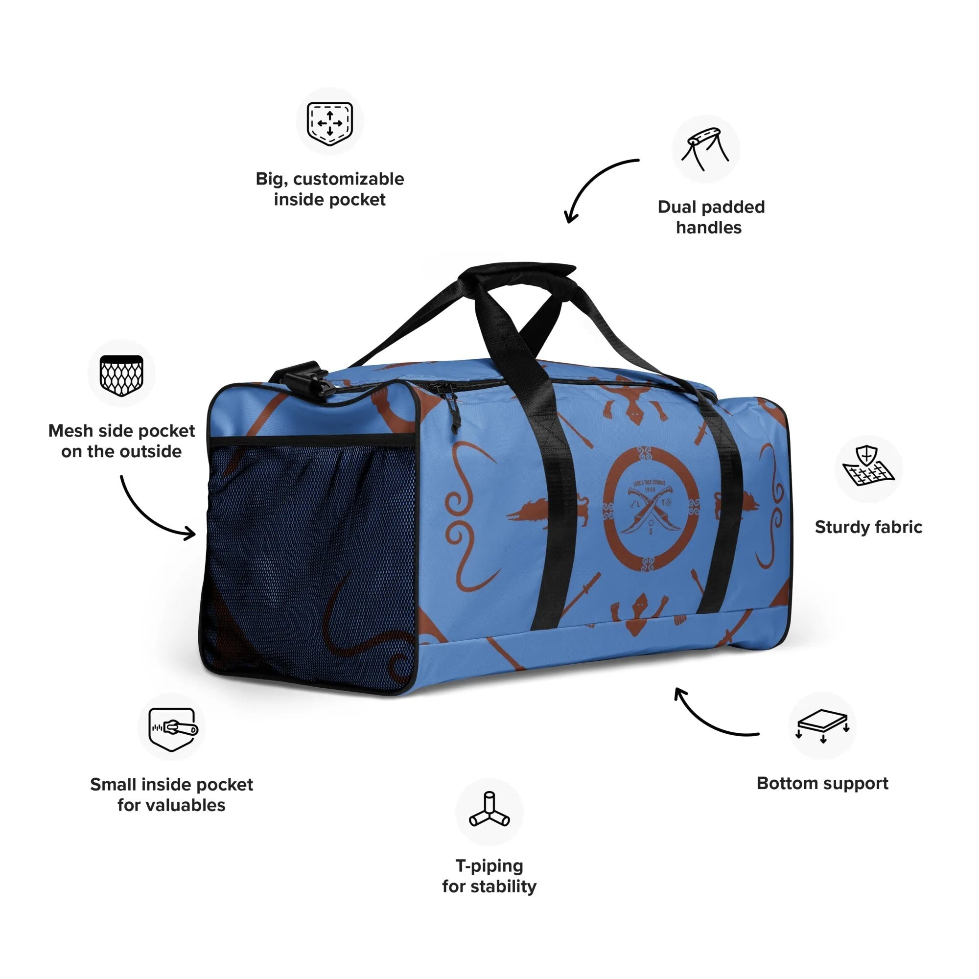 Duffle with LTS Eternal Print - Lion's Tale Studios