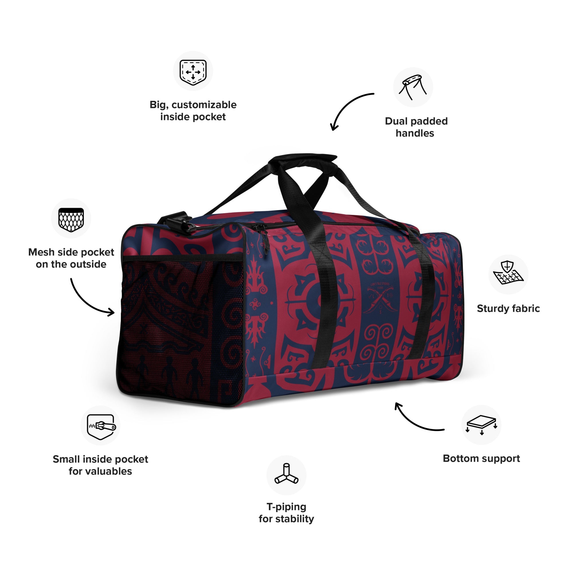 Duffle with LTS Eternal Print - Lion's Tale Studios