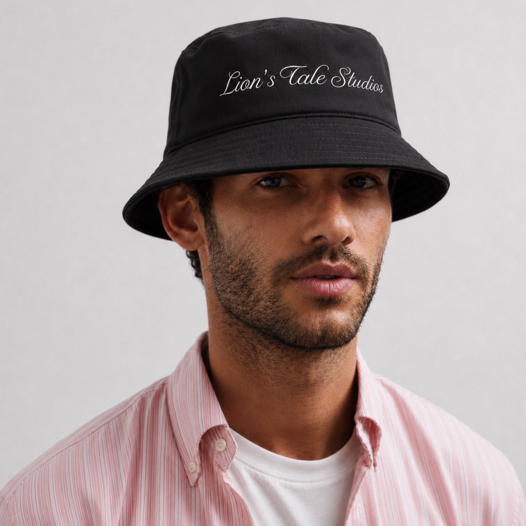 Embroidered Bucket Hat with LTS Font Logo - Lion's Tale Studios