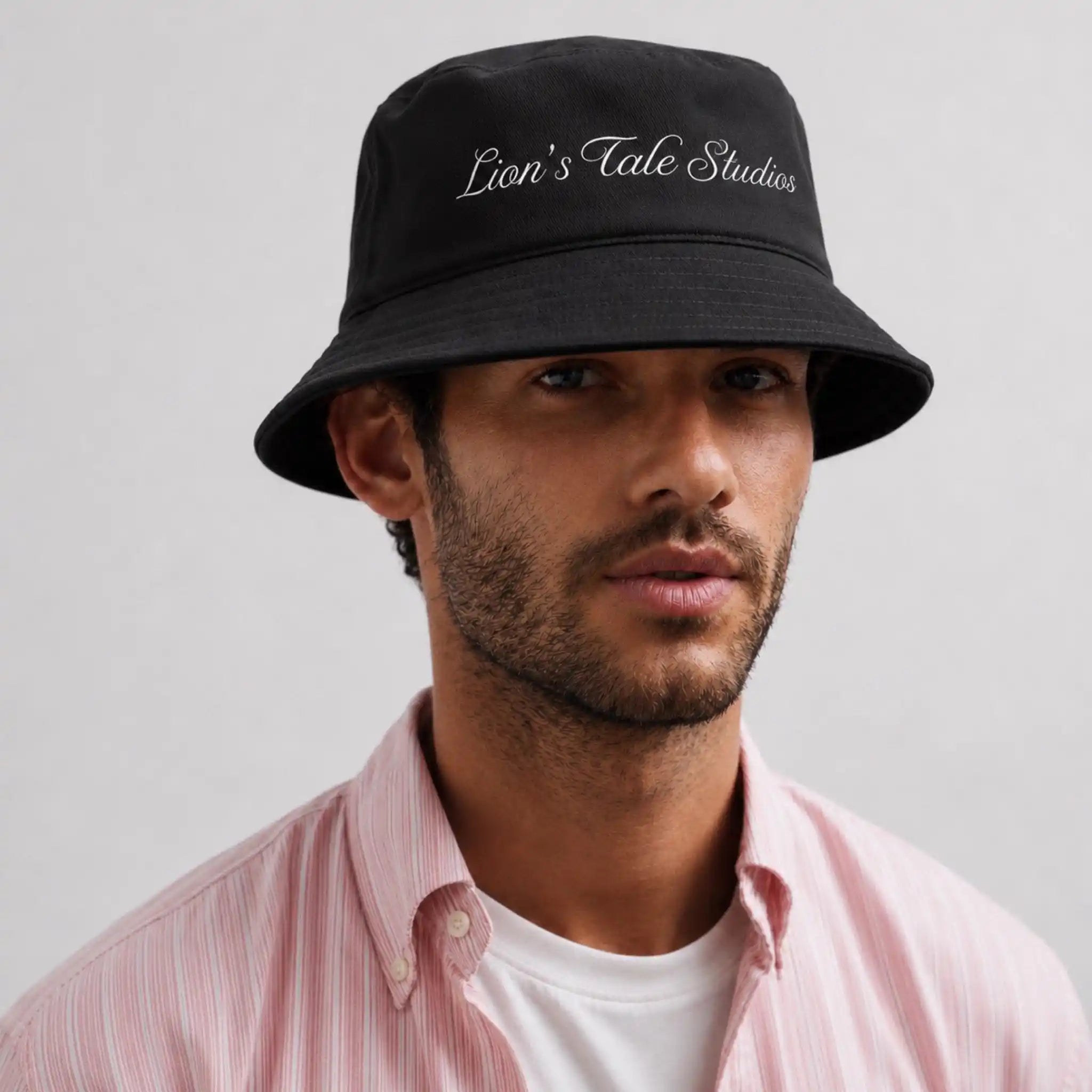Embroidered Bucket Hat with LTS Font Logo - Lion's Tale Studios