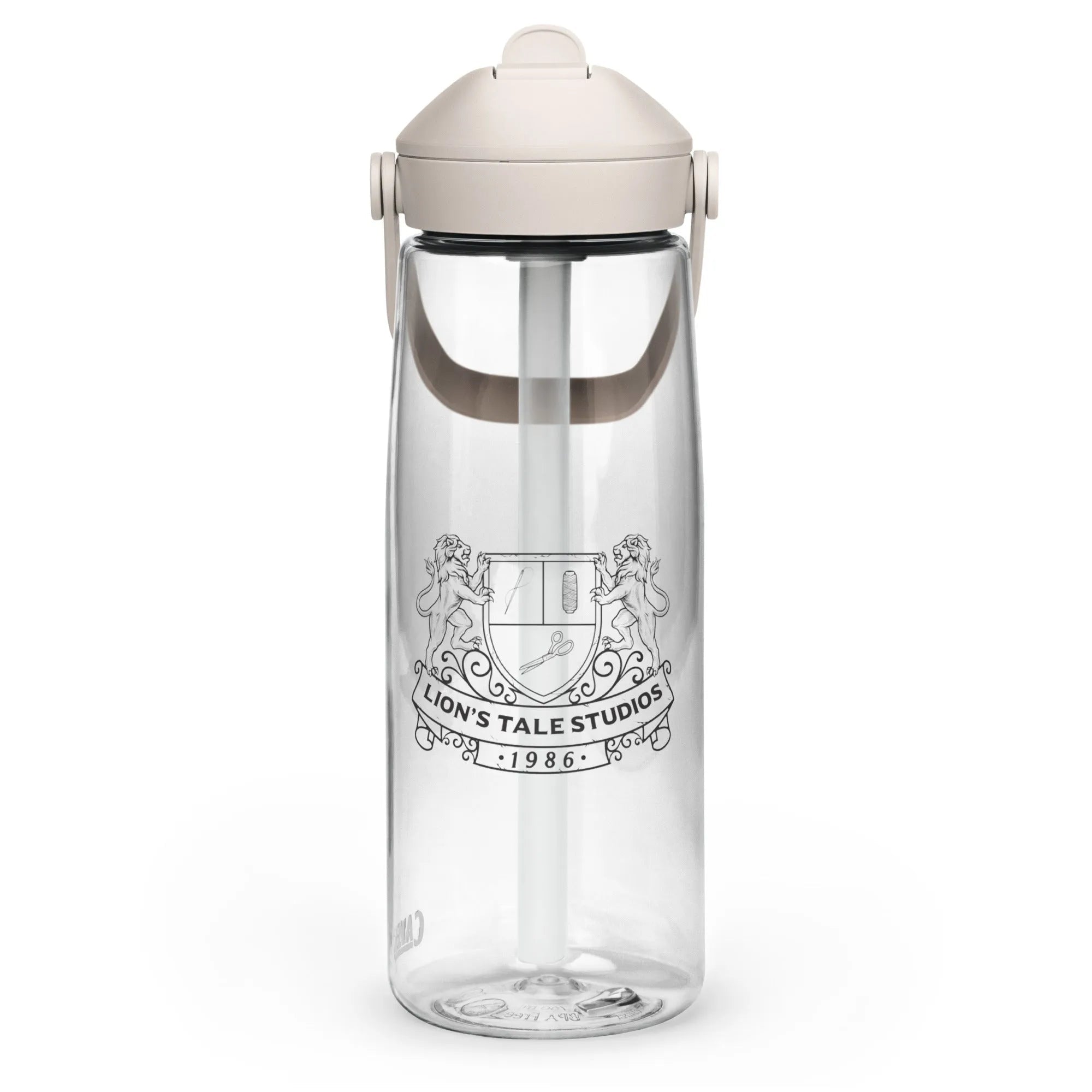 Flip Straw Water Bottle with LTS OG Logo - Lion's Tale Studios