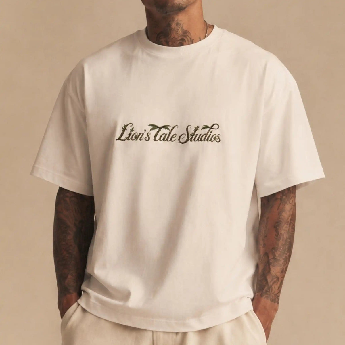 Men’s Boxy Tropical Heritage Tee - Lion's Tale Studios