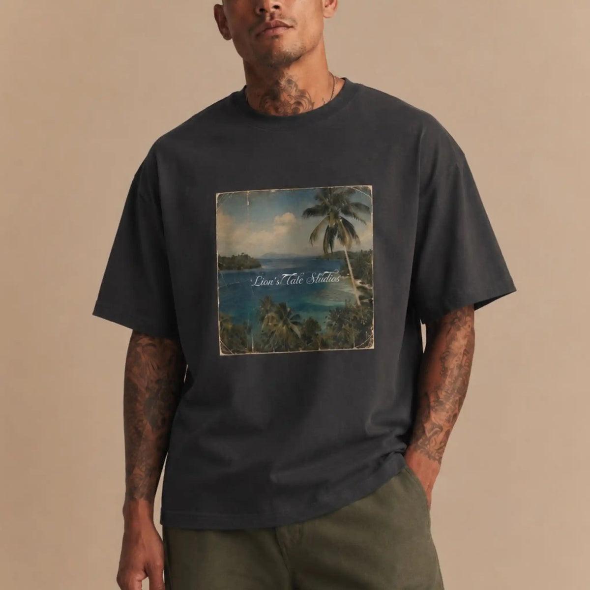 Men’s Boxy Vintage Paradise Tee - Lion's Tale Studios