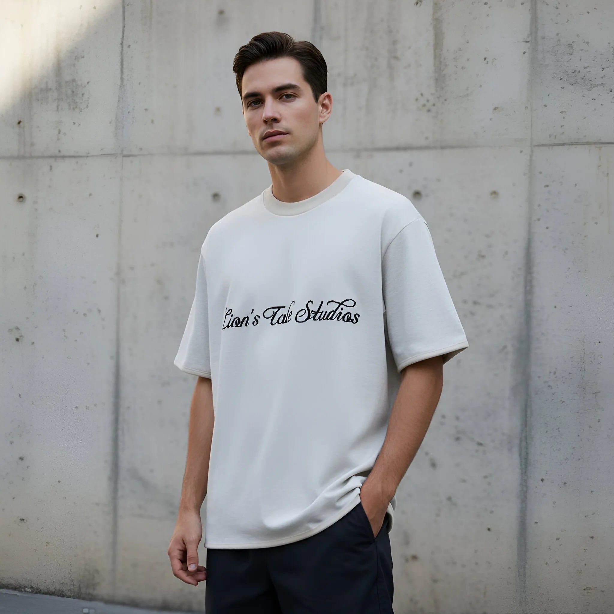 Knitted Tee with LTS Font - Lion's Tale Studios