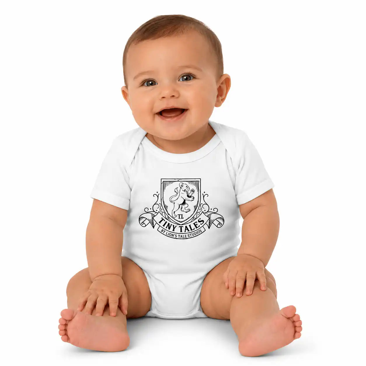 Unisex Baby Bodysuit with Tiny Tales Logo - Lion's Tale Studios