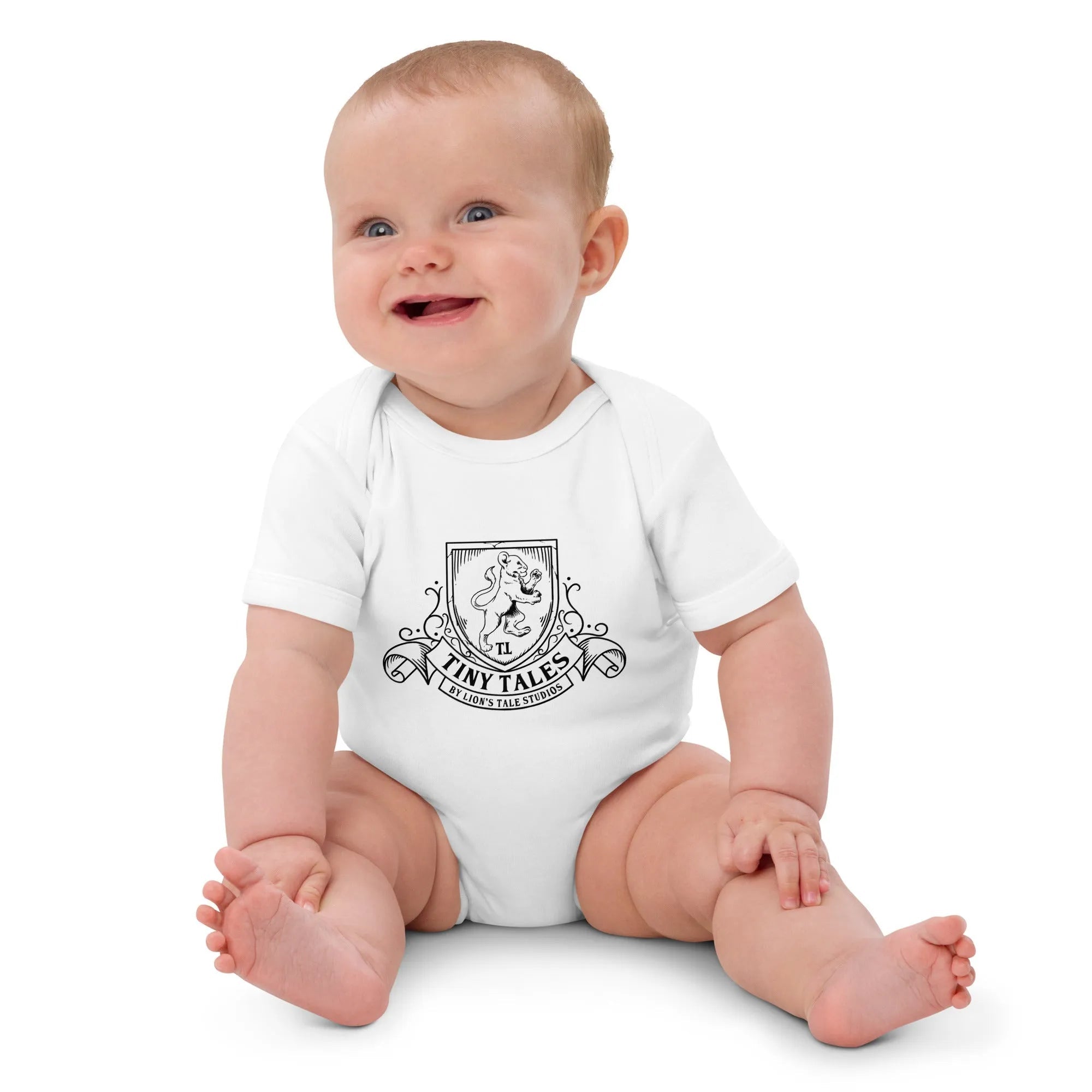Unisex Baby Bodysuit with Tiny Tales Logo - Lion's Tale Studios