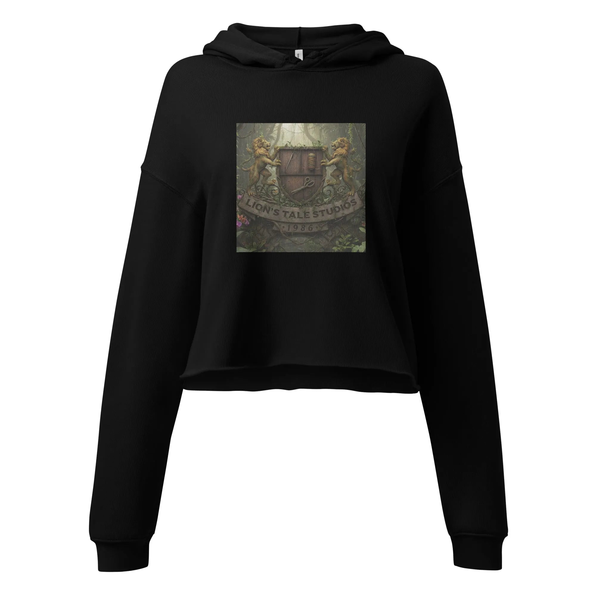 Women's Cropped Hoodie with LTS Jungle Print | Lion's Tale Studios